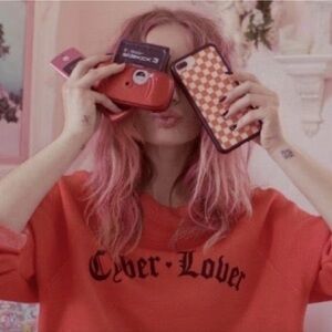 NWT WILDFOX Cyber Lover Red Crewneck